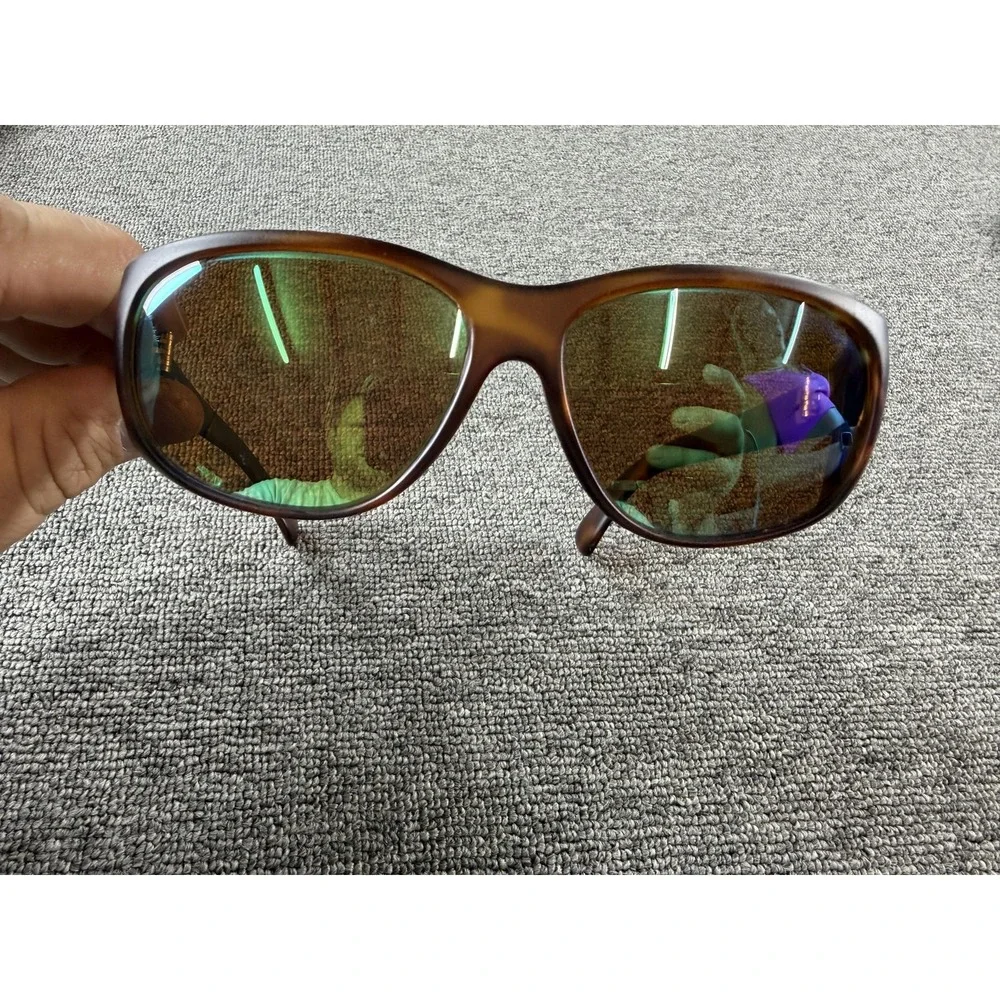 Ocean Waves Sunglasses Mens One Size Brown Tortoise Wrap Blue Mirrored Nassau